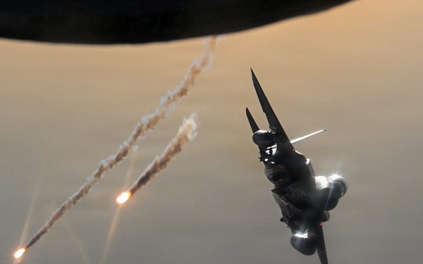 KC-135 refuels F-15s in support of regional security