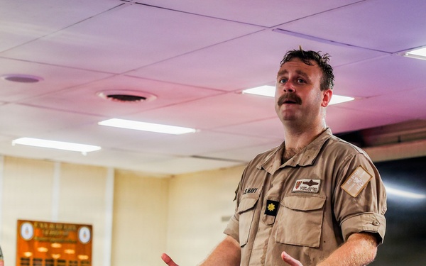 Officer Awards and Ringoff aboard USS Bataan