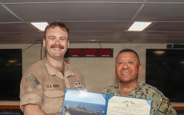 Officer Awards and Ringoff aboard USS Bataan