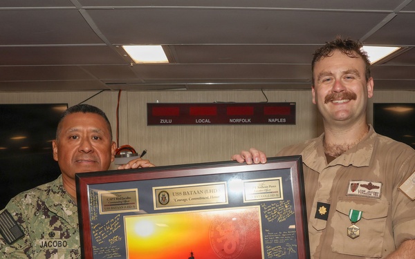 Officer Awards and Ringoff aboard USS Bataan