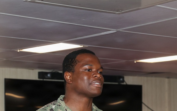 Officer Awards and Ringoff aboard USS Bataan