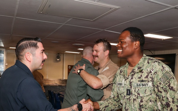Officer Awards and Ringoff aboard USS Bataan