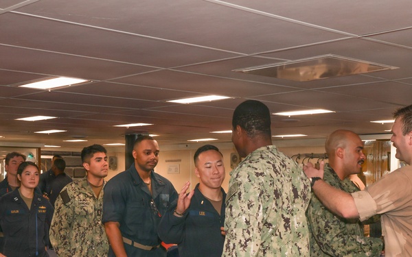 Officer Awards and Ringoff aboard USS Bataan