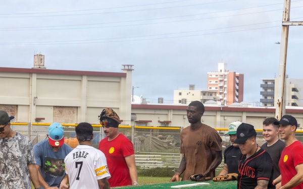 HMLA-367 Marines play baseball with local university students