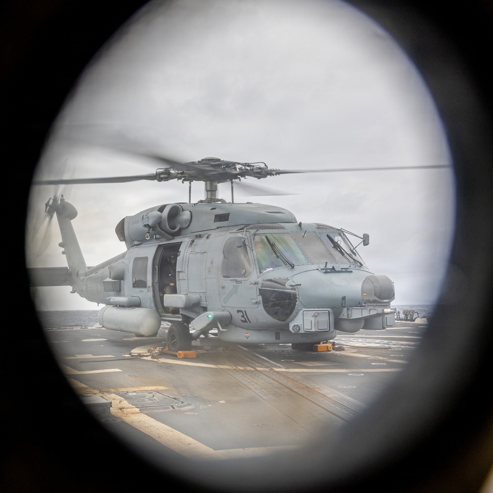 USS Mustin conducts flight operations