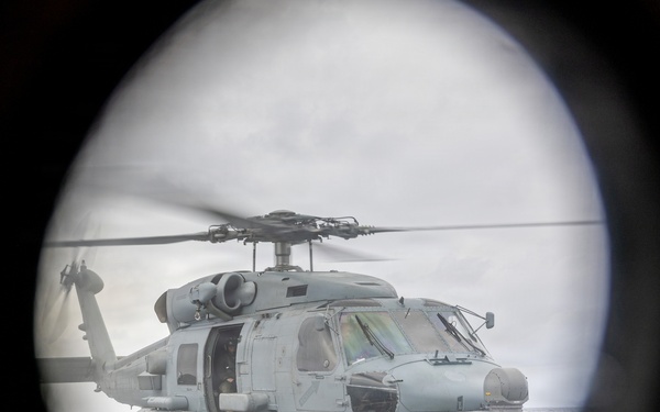 USS Mustin conducts flight operations