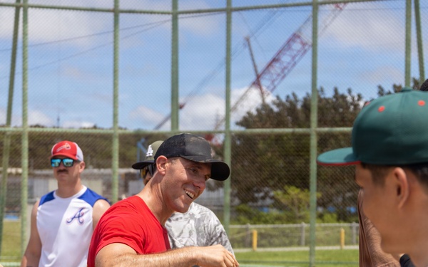 HMLA-367 Marines play baseball with local university students