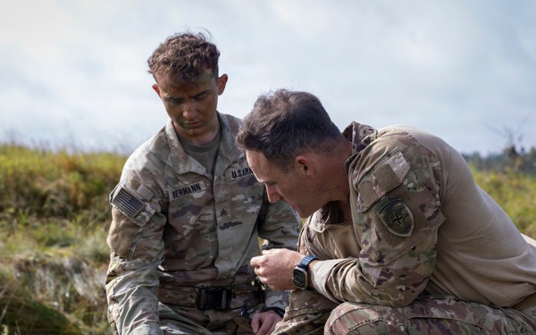 U.S. Army Soldiers with the NATO FLF Battle Group take part in British sniper training in Poland