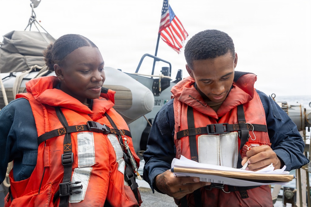John Paul Jones Sailors Conduct Inventory