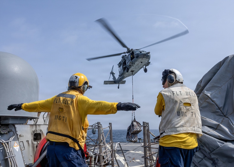 Vertical Replenishment aboard USS Ross (DDG 71)