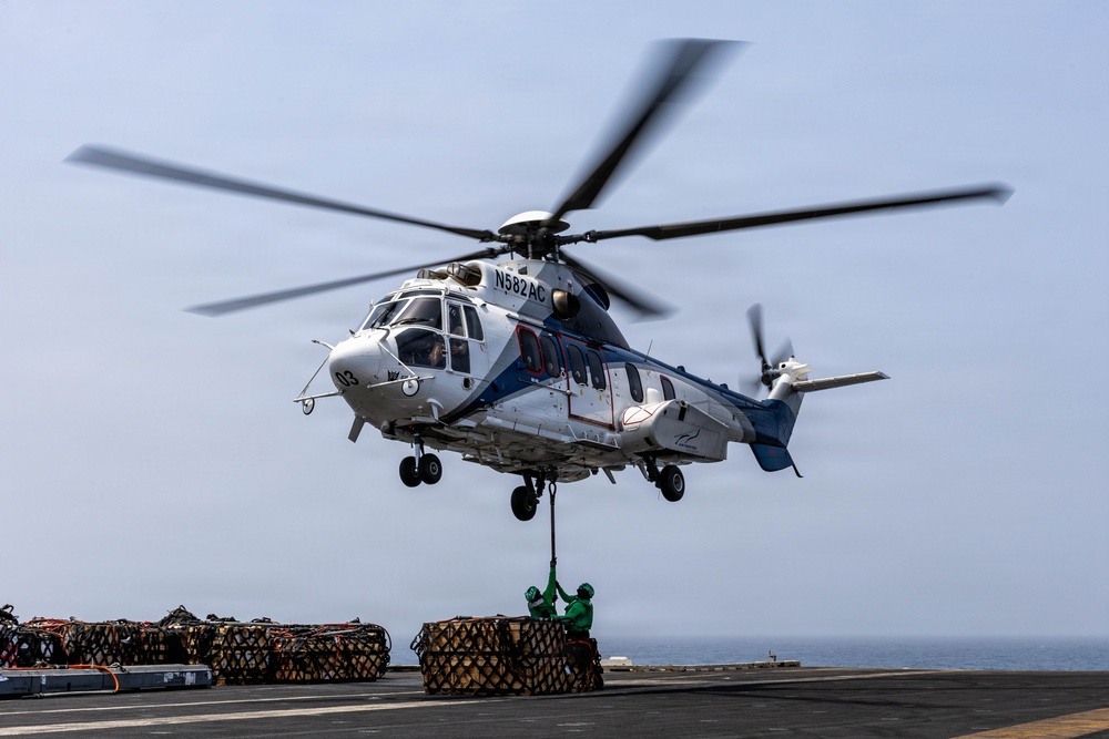 Abraham Lincoln Conducts a Replenishment-at-Sea with Alan Shepard