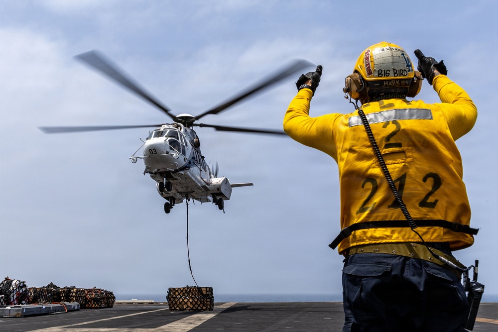 Abraham Lincoln Conducts a Replenishment-at-Sea with Alan Shepard