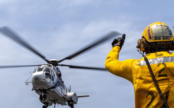 Abraham Lincoln Conducts a Replenishment-at-Sea with Alan Shepard