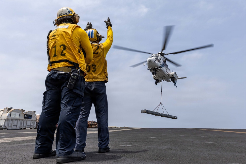 Abraham Lincoln Conducts a Replenishment-at-Sea with Alan Shepard