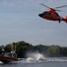 U.S. Coast Guard HH-65 Dolphin helicopter and response boat conduct joint patrol exercise on the Potomac