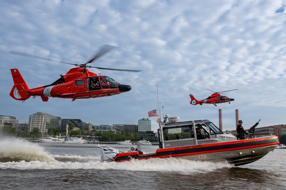 U.S. Coast Guard conducts multi-asset patrol exercise on the Potomac River near Washington, D.C.