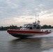 U.S. Coast Guard patrol boat conducts security operations on the Potomac River near the Washington Monument