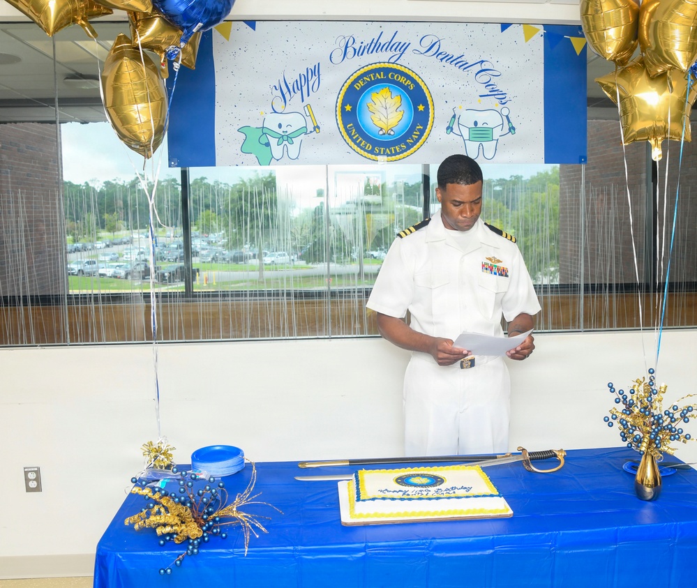 NMCCL holds cake-cutting for Navy Dental Corps 114th birthday
