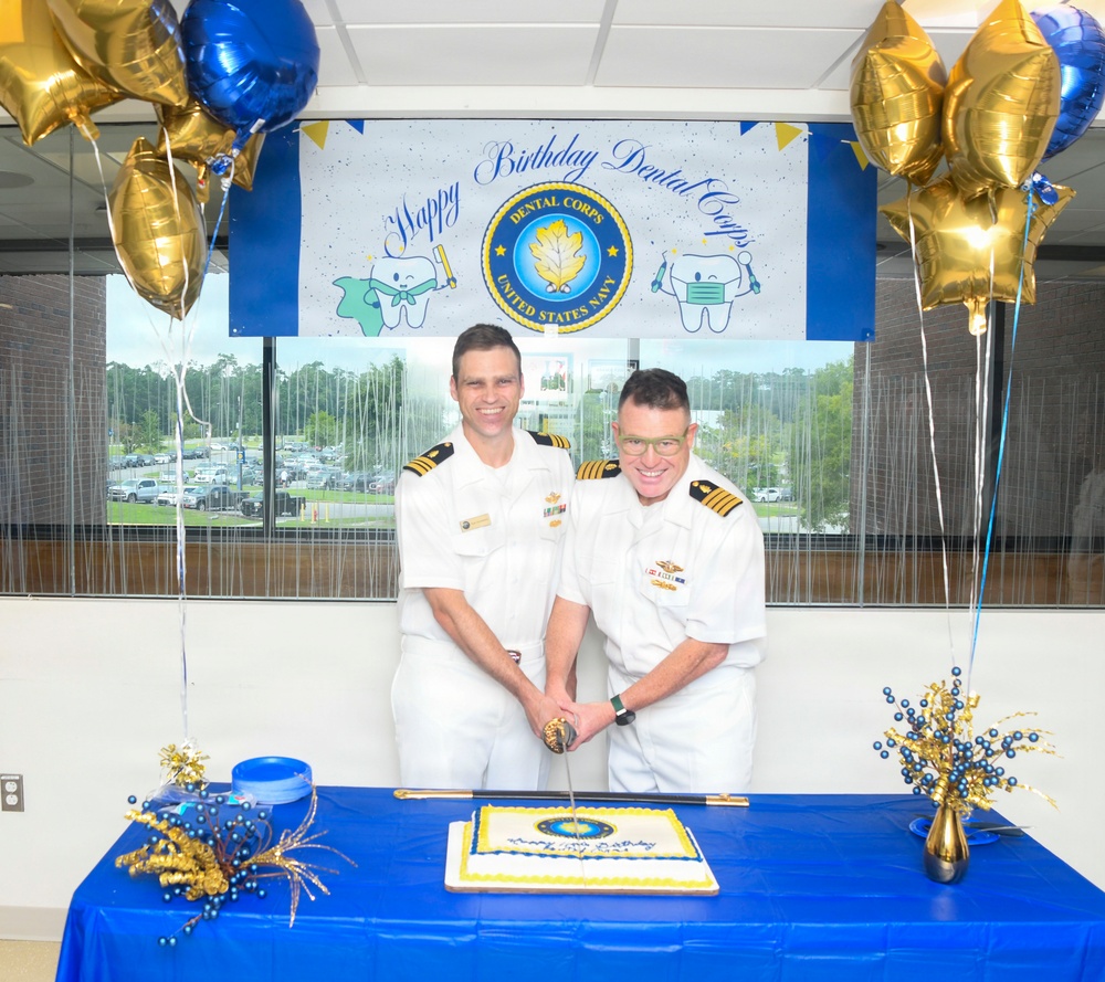 NMCCL holds cake-cutting for Navy Dental Corps 114th birthday