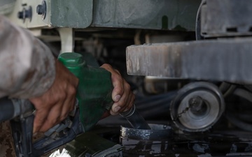 U.S. Marines with 3/11 utilize the defense fuel support point at MCAGCC