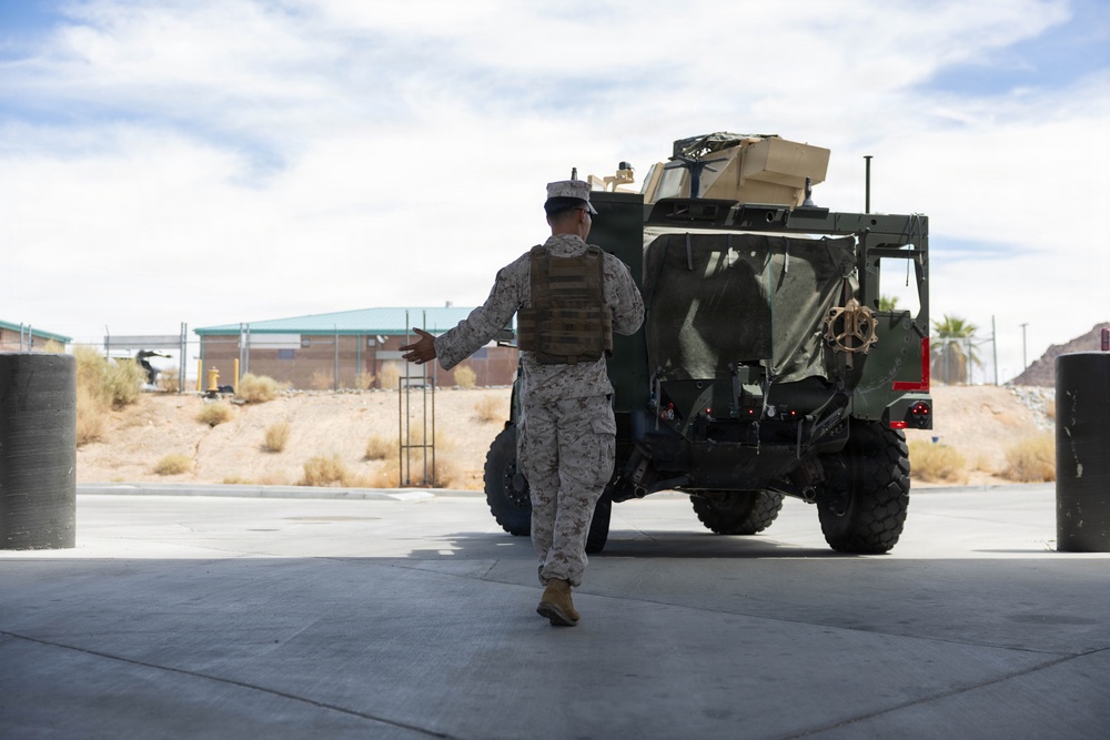 U.S. Marines with 3/11 utilize the defense fuel support point at MCAGCC