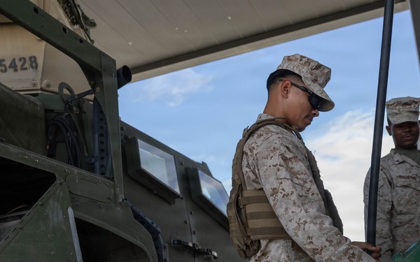 U.S. Marines with 3/11 utilize the defense fuel support point at MCAGCC