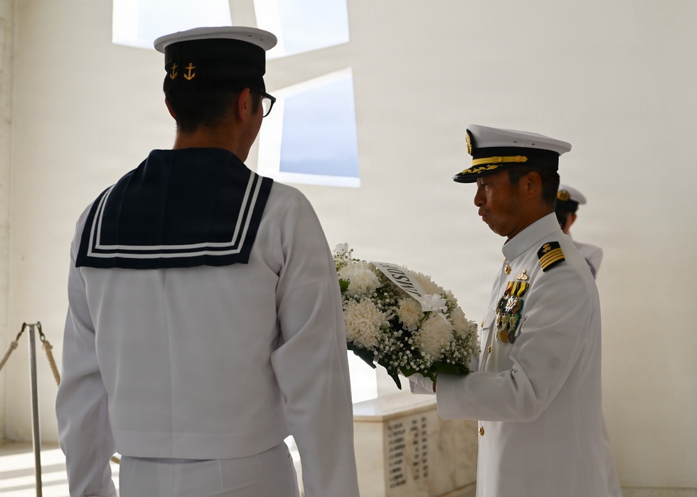 JS Chokai pays respects on board the USS Arizona Memorial