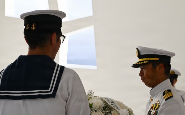 JS Chokai pays respects on board the USS Arizona Memorial