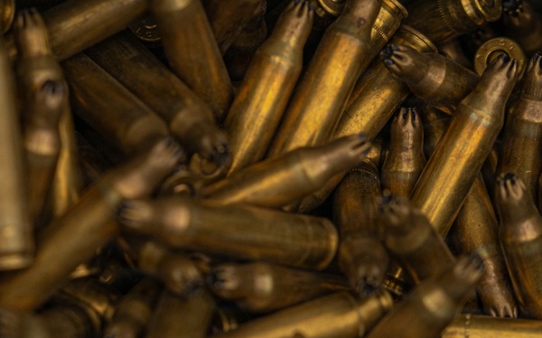 Headquarters Battalion sorts through ammo for 2/5 at Combat Center