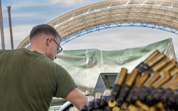 Headquarters Battalion sorts through ammo for 2/5 at Combat Center