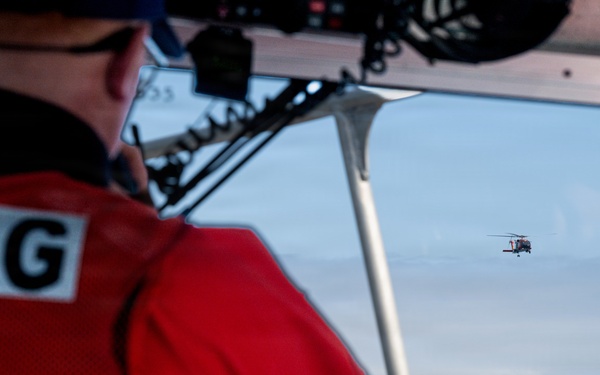 Coast Guard members conduct search and rescue exercise during leadership visit in Kodiak
