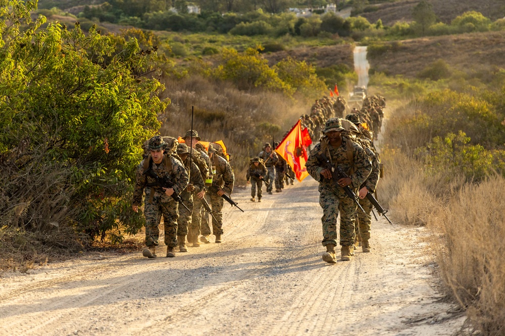1st MLG Marines and Sailors complete 10km conditioning hike