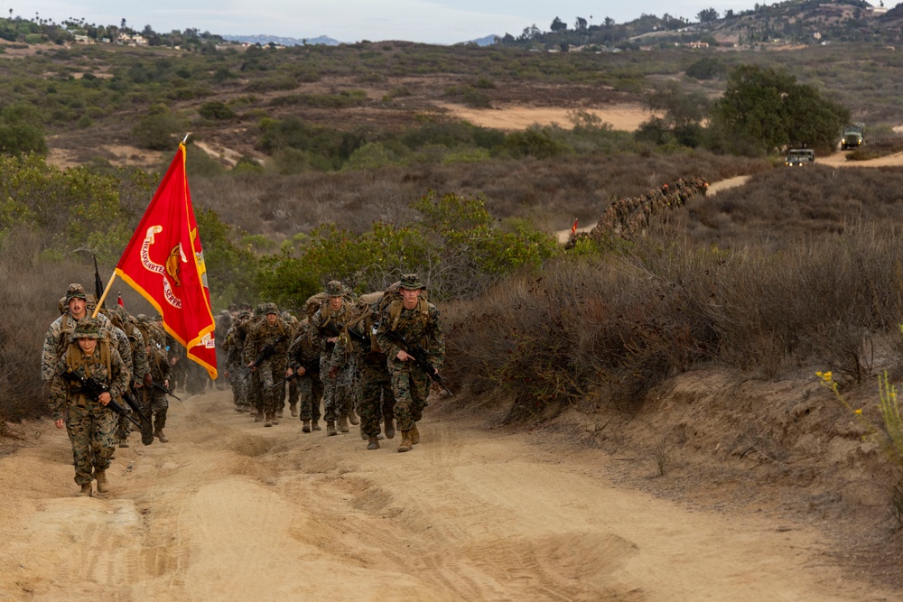1st MLG Marines and Sailors complete 10km conditioning hike