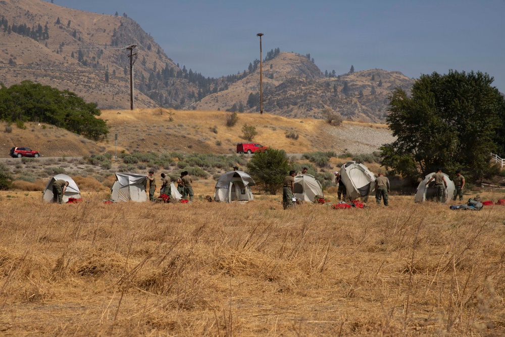 U.S. Army Soldiers from 7th Infantry Division activated as wildland firefighters on the Little Giant Fire