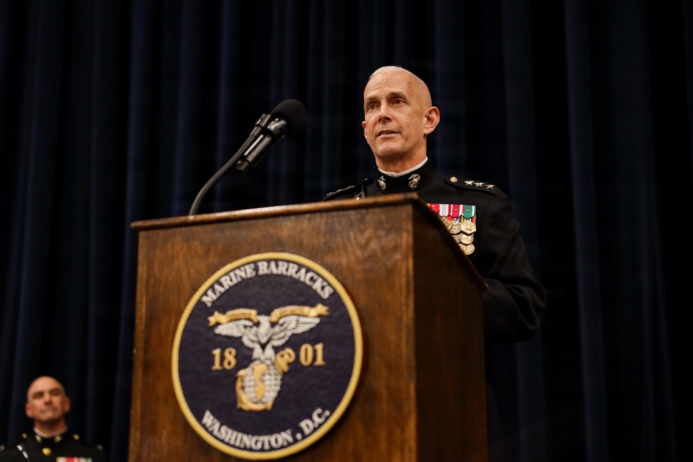 Lt. Gen. Odom hosts Ambassador Clase for Evening Parade at Marine Barracks Washington