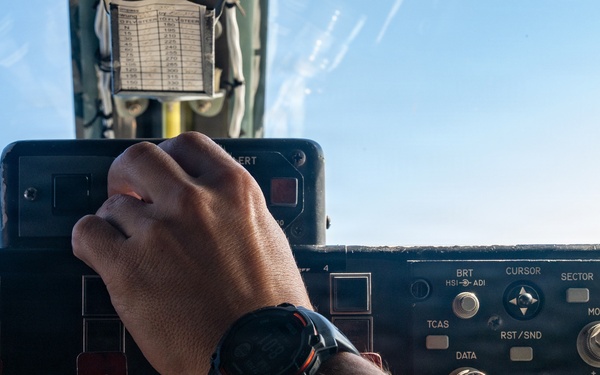 KC-135 refuels F16s for theater stability