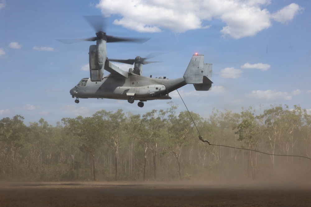MRF-D Marines conduct fast-roping training