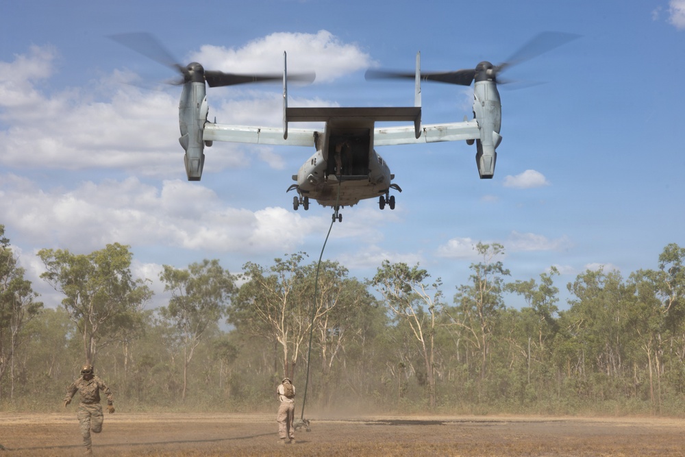 MRF-D Marines conduct fast-roping training