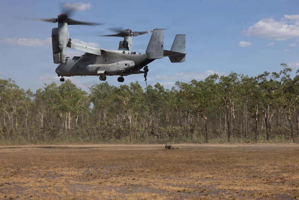 MRF-D Marines conduct fast-roping training