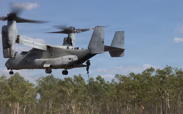 MRF-D Marines conduct fast-roping training