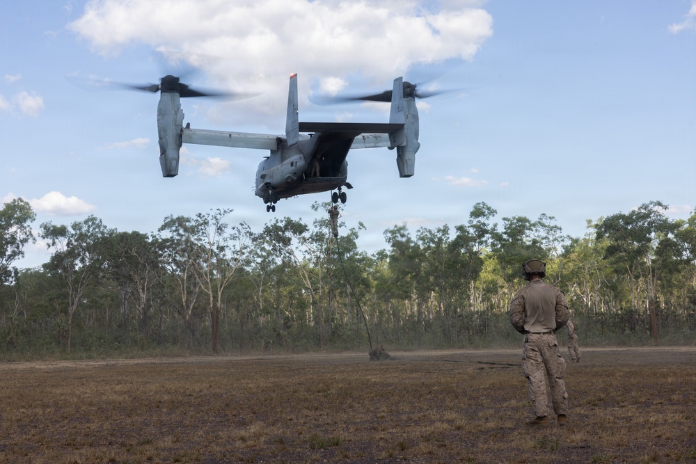 MRF-D Marines conduct fast-roping training