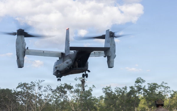 MRF-D Marines conduct fast-roping training