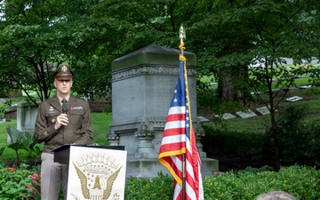 Former president Benjamin Harrison honored with wreath laying on 193rd birthday