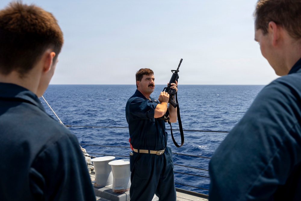 DDG 117 Conducts Weapons Familiarization