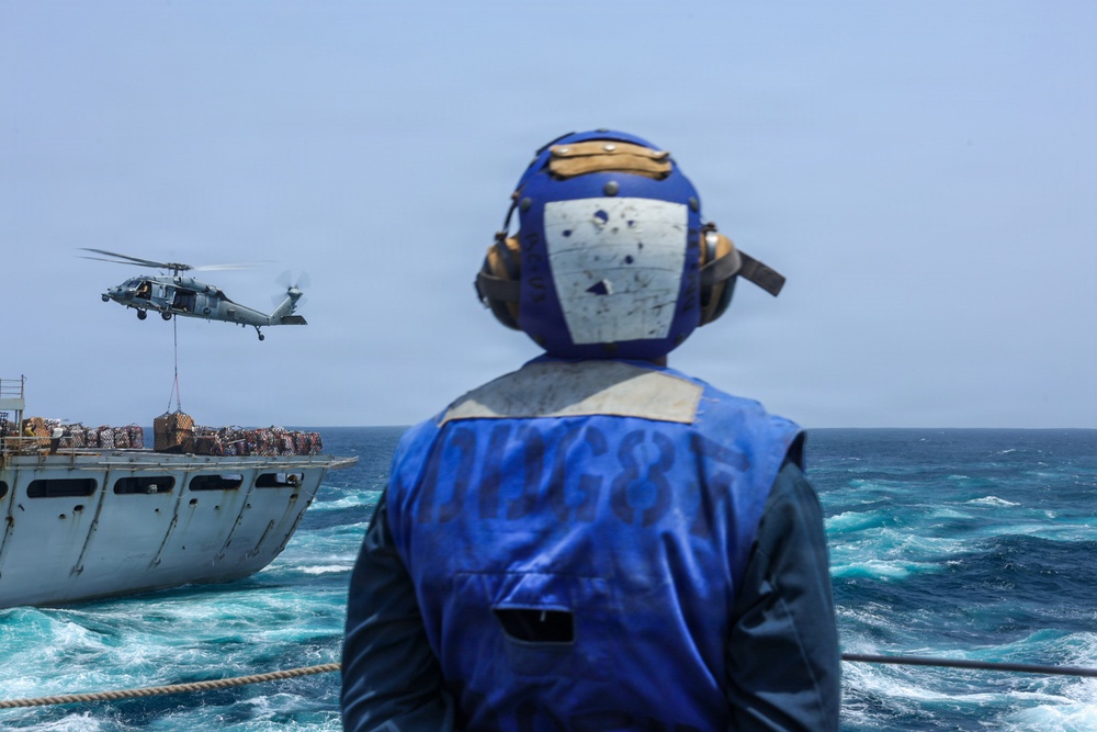 Replenishment-at-Sea Aboard USS Mason (DDG 87)