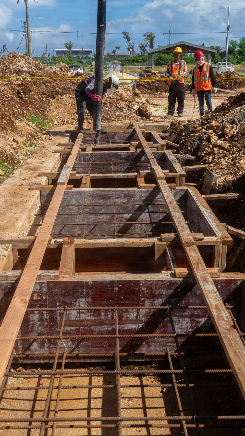 USACE pours concrete foundations for Koblerville Elementary School in Saipan