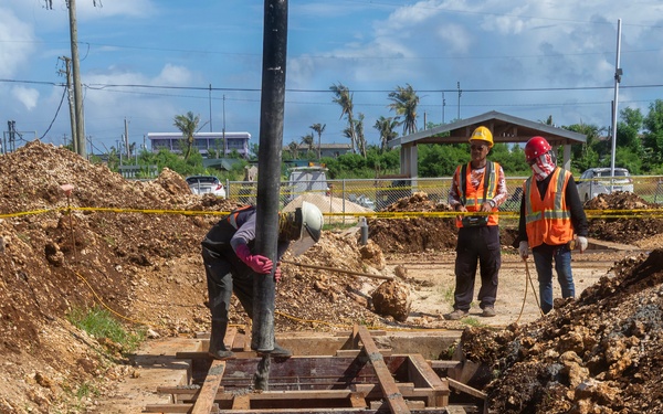 USACE pours concrete foundations for Koblerville Elementary School in Saipan