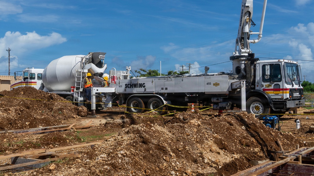 USACE pours concrete foundations for Koblerville Elementary School in Saipan