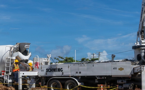 USACE pours concrete foundations for Koblerville Elementary School in Saipan