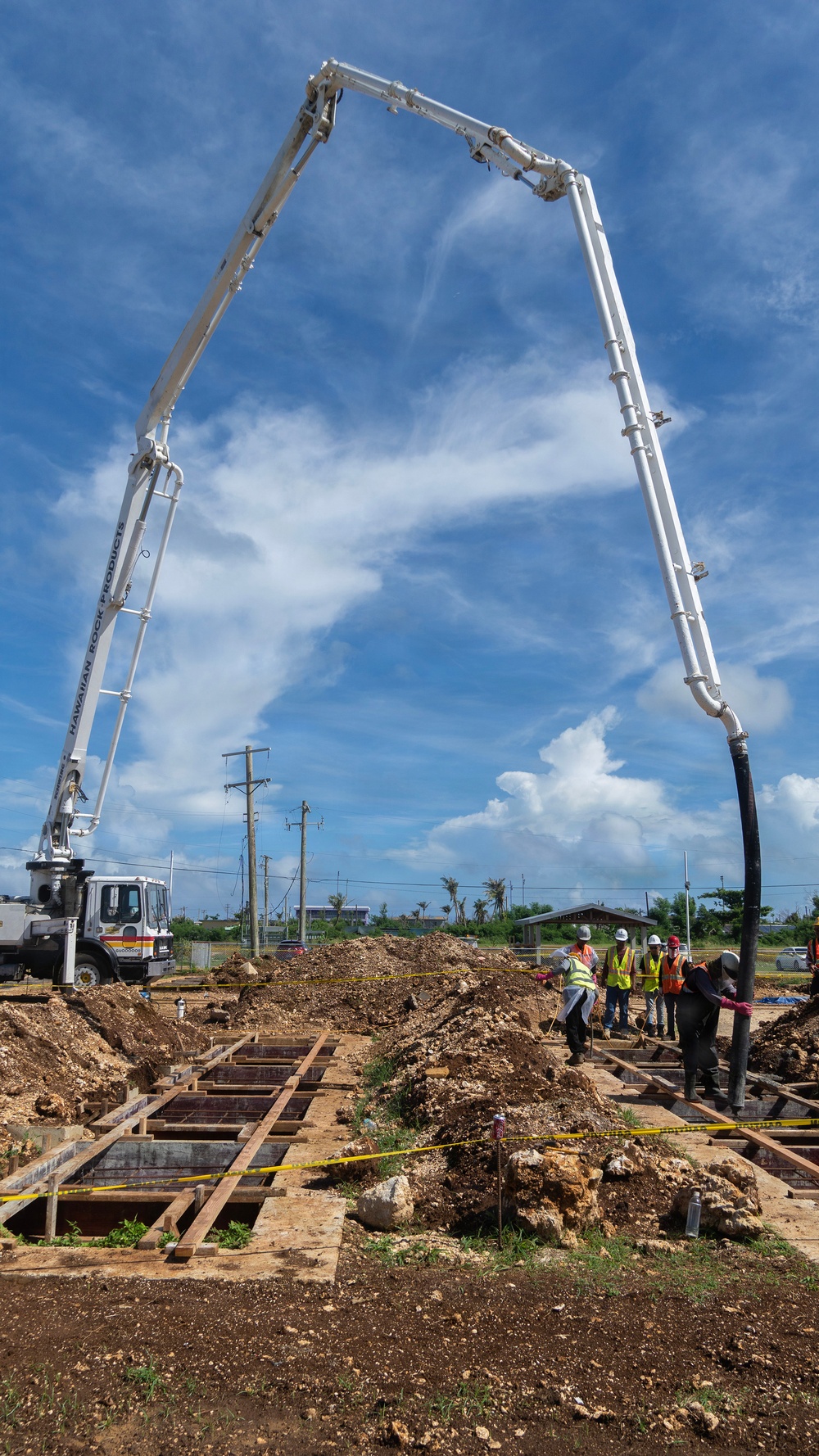 USACE pours concrete foundations for Koblerville Elementary School in Saipan